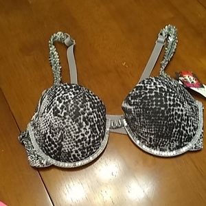Silver sequins straps bra